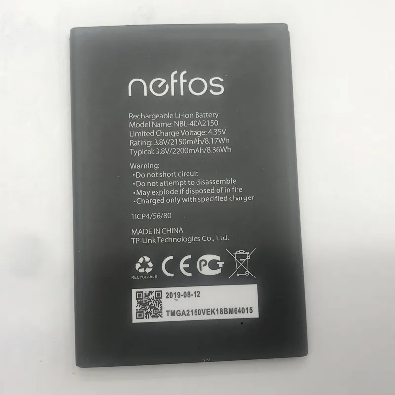 3,8 V 2150mAh аккумулятор для neffos NBL-40A2150 телефонная батарея сотового телефона
