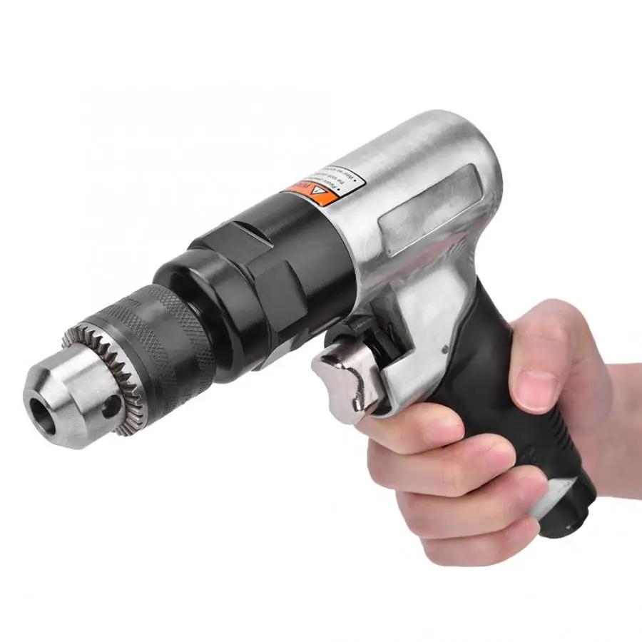 

3/8in Air Drill Pistol Type Self-Locking Three-Claw Pneumatic Hand Tool 1600rpm