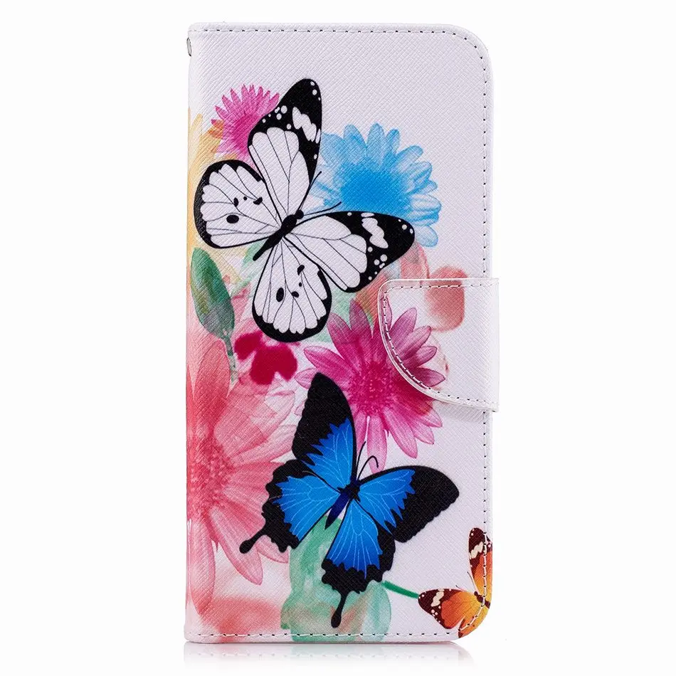 Two Butterflies Капа чехол захлопывающийся чехол кожаный чехол для huawei P9 Lite Mini Y5 II Prime Y6 Pro Y7 Y9 Honor 10 V8 8 7A 7C 7X 6X 6C 5C P07G - Цвет: Two Butterflies