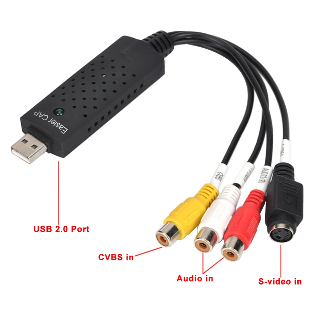 Pro USB 2 0 Видео Easycap ТВ DVD VHS записывающая карта Аудио AV адаптер для компьютера |
