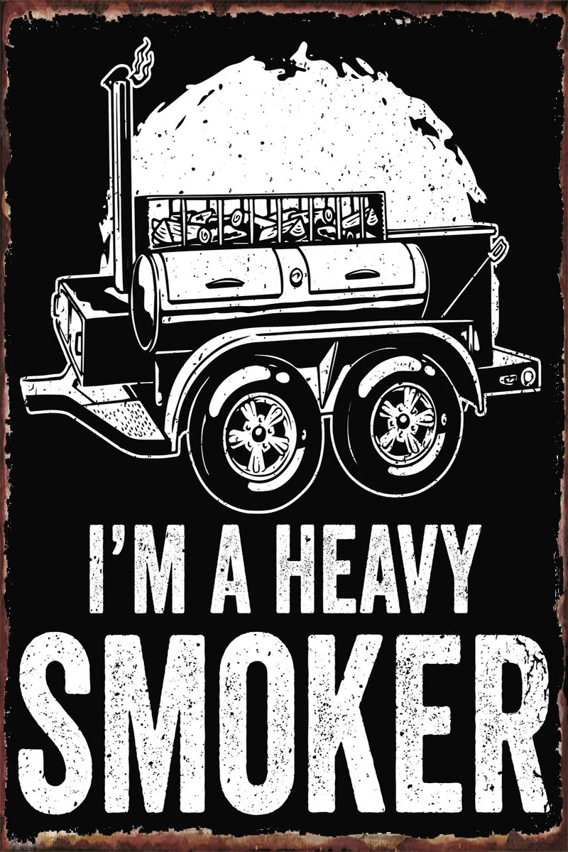 

Барбекю гриль курильщик мясо Ретро винтажный металлический знак оловянные таблички Настенный декор для паба дома клуба мужская пещера каф...