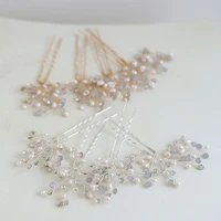 floralbride handmade opal crystal freshwater pearls bridal hair pin set wedding hair sticker women jewelry hair accessories