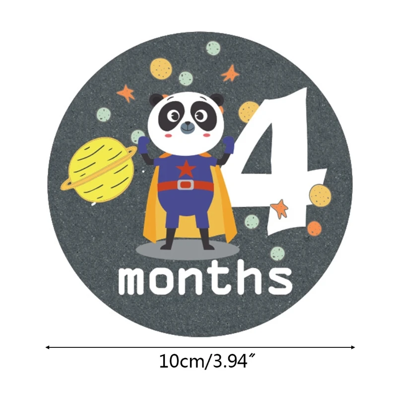 

12 Pcs Baby Pregnant Monthly Stickers Animal Pattern Recording Milestone Sticker B36E