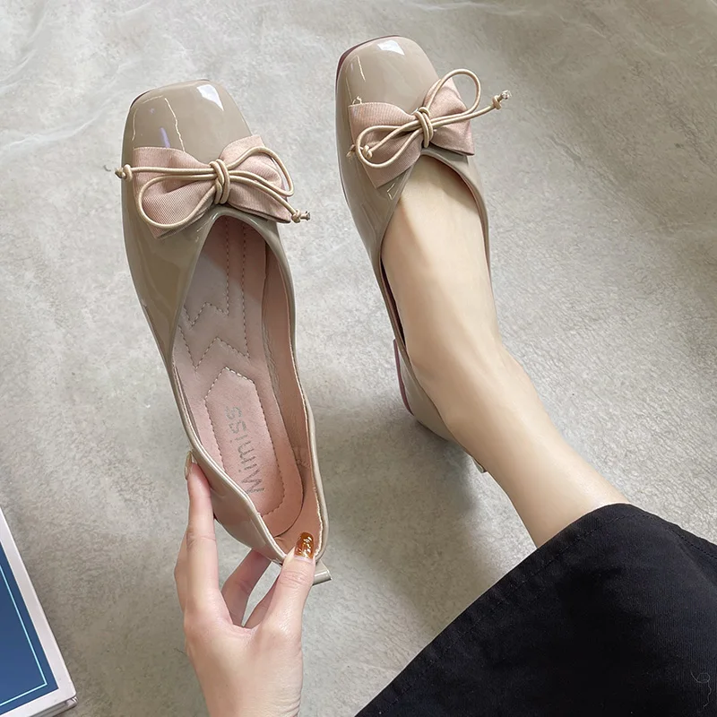 

Elegant Shoes Woman 2021 Casual Female Sneakers Modis Shallow Mouth Square Toe Soft Flats New Cute Summer Comfortable Dress Soli