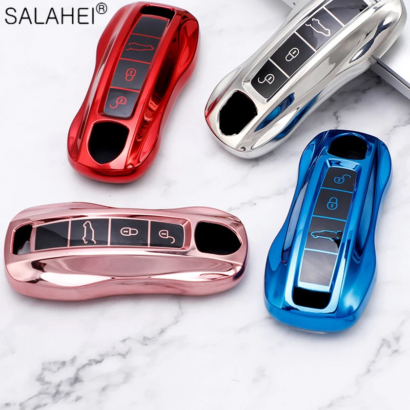 

High Quality Car Key Case Cover For Porsche Panamera Macan Boxster Cayenne 971 911 718 9YA Porta Llaves 2017-2020 Accessories