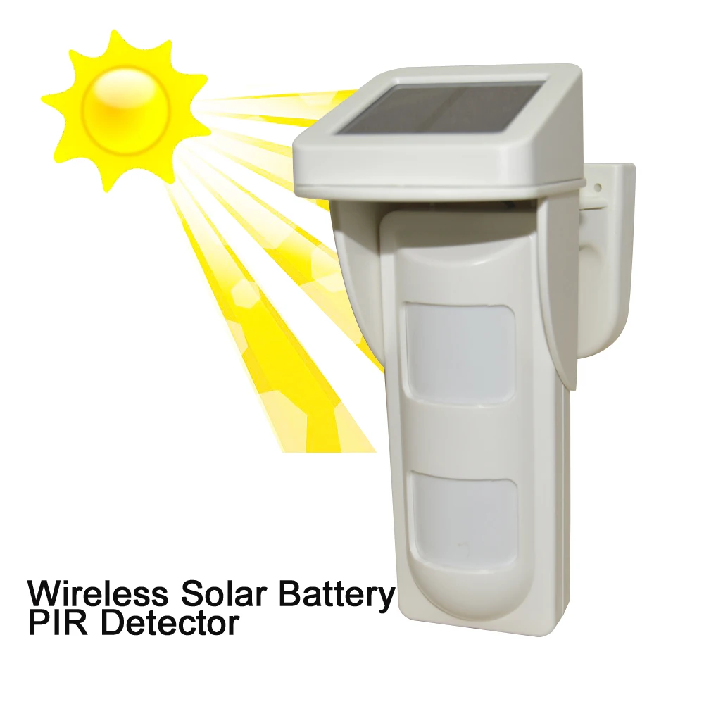 Wireless Intelligent 2 PIR Sensor Outdoor Detector With Solar Power 433Mhz Waterproof Intruder Theft Alarm Pet Immunity