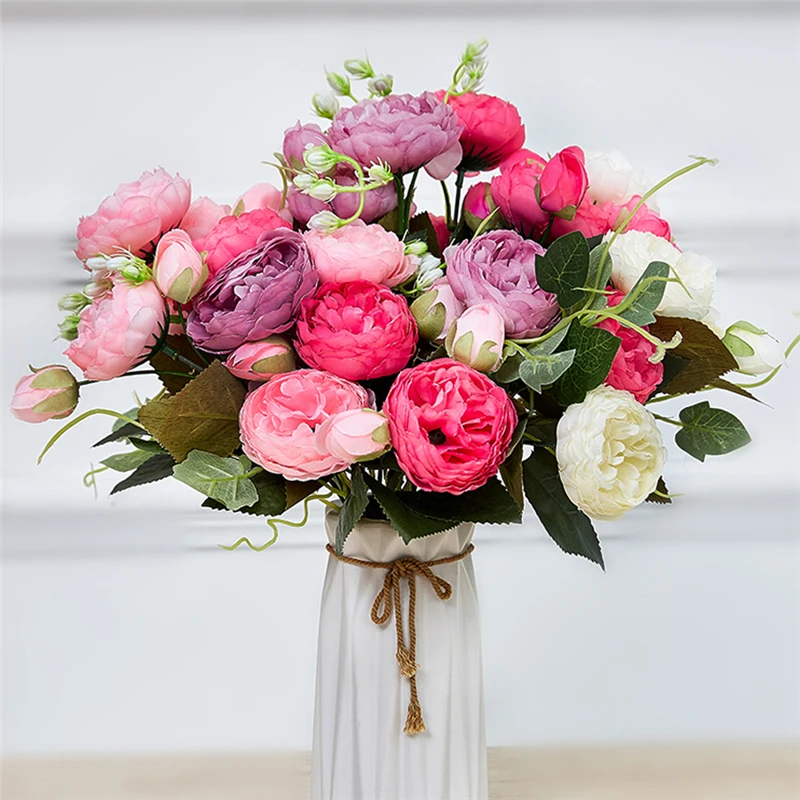 Искусственные шелковые цветы розы вечерние украшения для дома свадебные