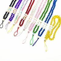 36cm mobile phone lanyard hanging neck hanging chain pendant crystal beads hand made anti lost rope foriphone strap removable