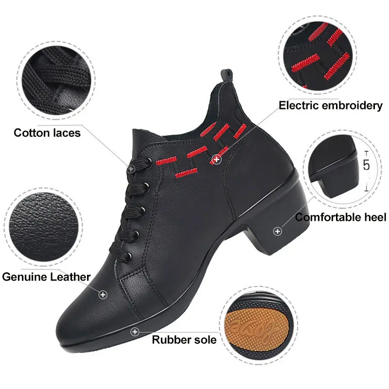 Latin Dance Shoes Female Sneakers SHOES Profession Ballroom Shoe Modern Soft Cowhide Premium Oxford Heel 5cm Woman's Jazz Shoes