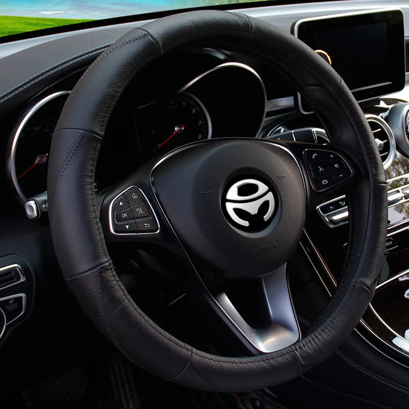 Подлинная кожа размер M подходит для внешнего диаметра 37-38 см Ford BMW VW Mazda Kia Lada Chevrolet