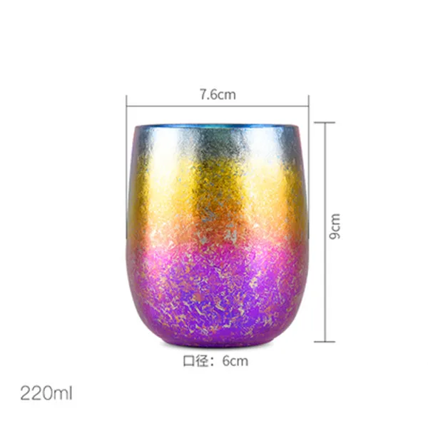 Multicolor TILIVING Pure titanium двухслойная анти-обжигающая вода чашка, кофейная чашка lovers простая чашка сок пивная кружка - Цвет: Multicolor