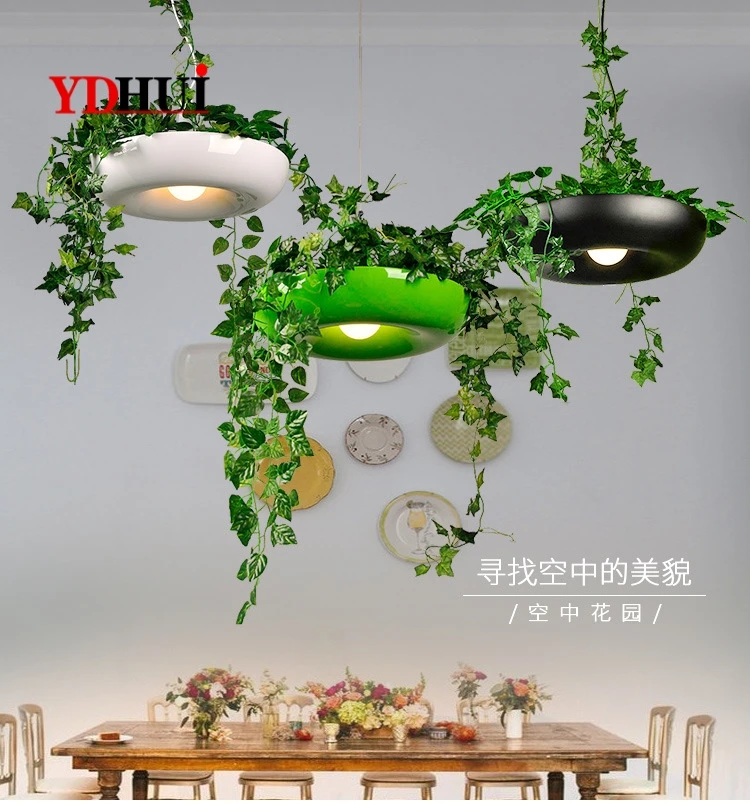 Современная Подвесная лампа в виде горшка для растений скандинавский светильник