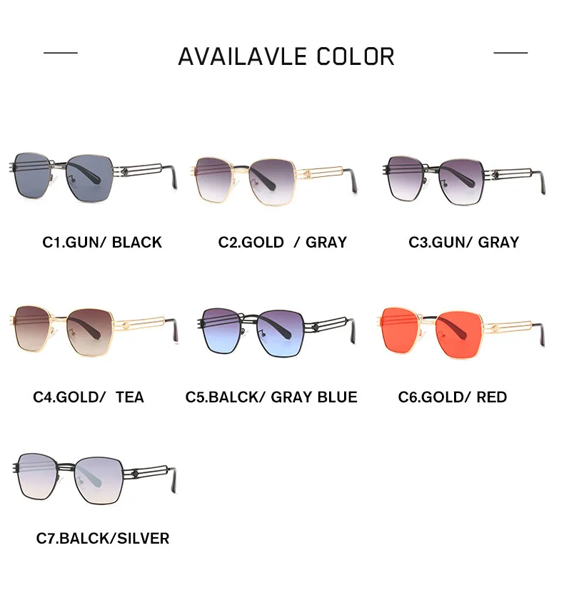 

Retro Steampumk Sunglasses Women Glasses Men Vintage Square Frame Sunglass Eyeglasses Female Gradient Shades UV400 Oculos De Sol