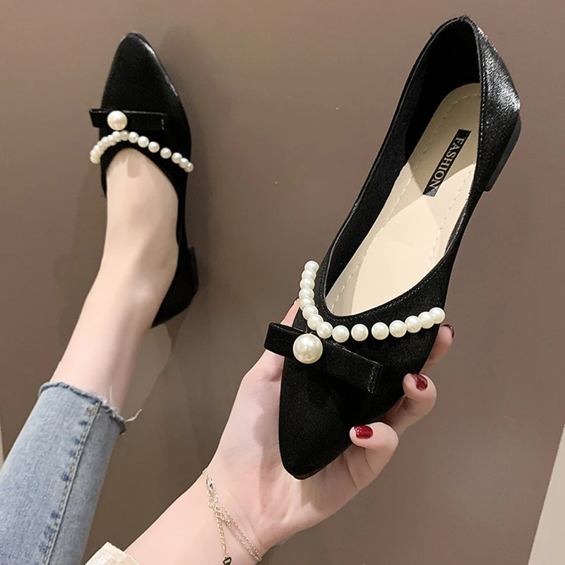 

Casual Woman Shoe Modis Pointed Toe All-Match Shallow Mouth Female Footwear 2021 Summer Dress New Comfortable Solid Leisure Med
