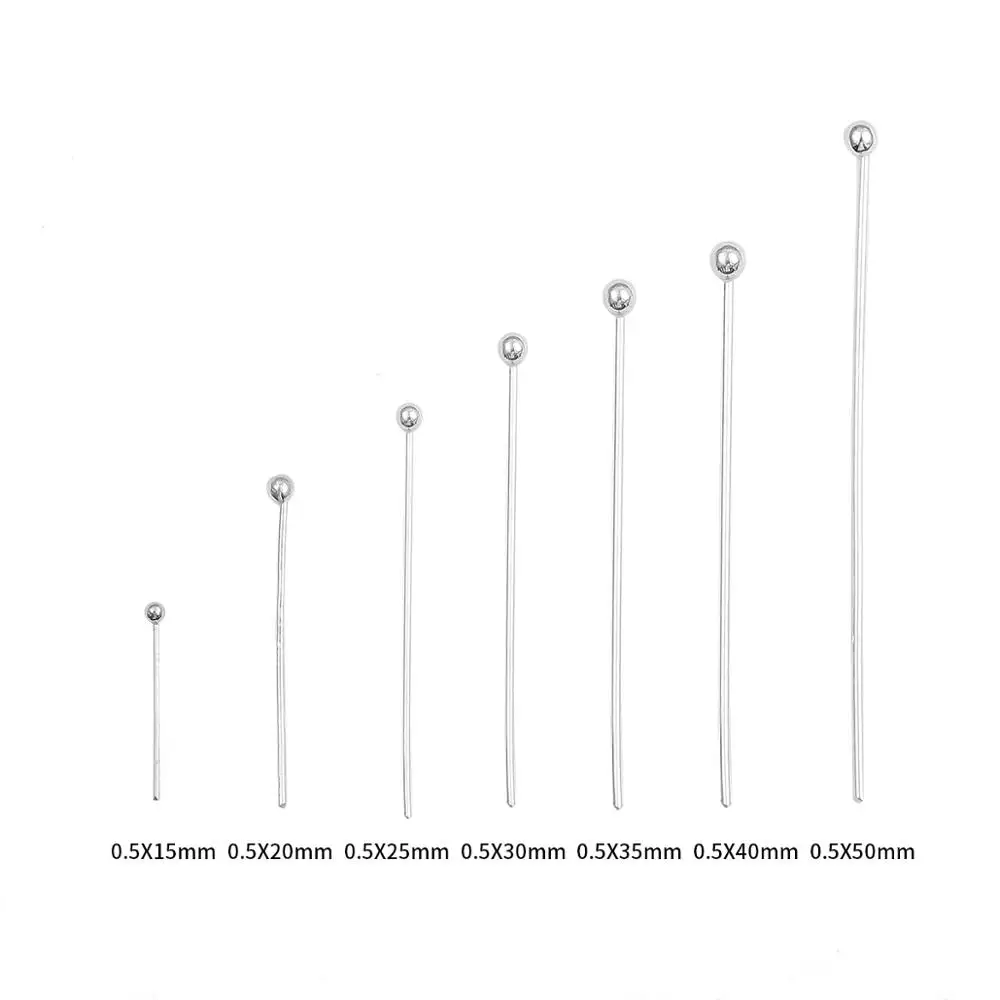 925 Sterling Silver Findings Head Ball Pins 15 20 25 30 35mm Needles For Diy Jewelry Making Accessories | Украшения и аксессуары