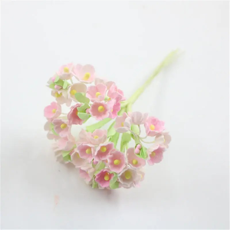 light pink 8 шт./лот маленький искусственный цветок розовый ручной работы бумага для свадебного украшения Корона сделай сам подарок Скрапбукинг Ремесло поддельные цветы - Цвет: light pink