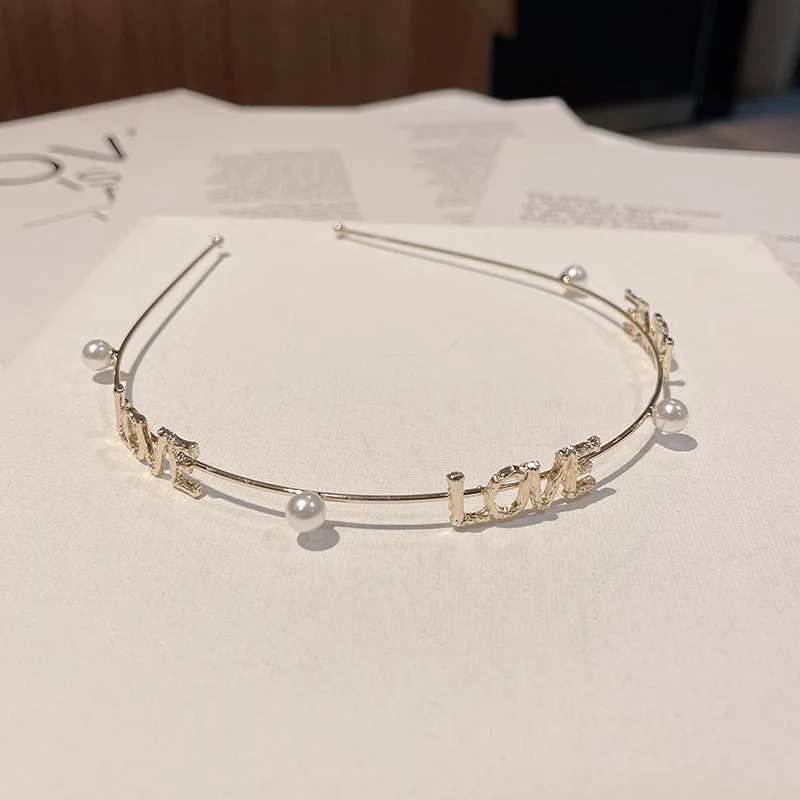 Diadema de perlas de cristal para ni&ntilde;a, accesorios para el cabello con aro de flores, temperamento salvaje coreano-1