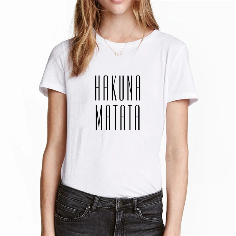 Showtly Hakuna Matata Women Harajuku Ullzang the lion king T-shirt Femme Homme Summer Tshirt Fashion Top Tee Female T Shirt