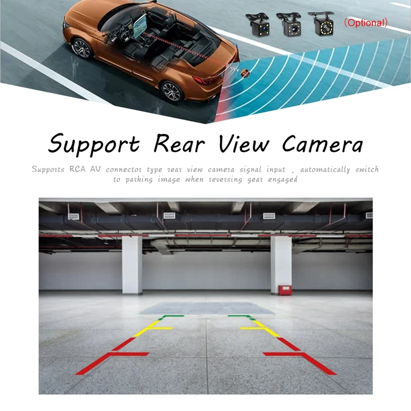 

Novel-7Inch WIFI Car Stereo Android 9.0 MP5 Player Support GPS OBD 3 Screen Simultaneous Video Player with 8 LED Rear Camera