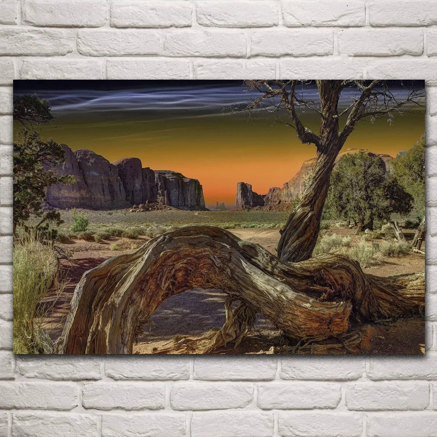 Тканевые постеры на стену с изображением памятника долины деревьев кустарников