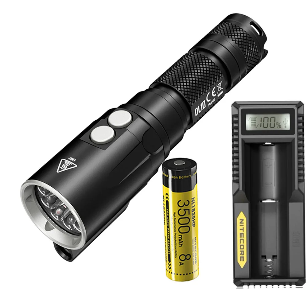 NITECORE DL10 дайвинг вспышка светильник CREE XP-L HI V3 светодиодный Макс 1000ЛМ водонепроницаемый 30 м Дайвинг светильник Подводный фонарь с батареей 18650 - Испускаемый цвет: DL10 NL1835HP UM10