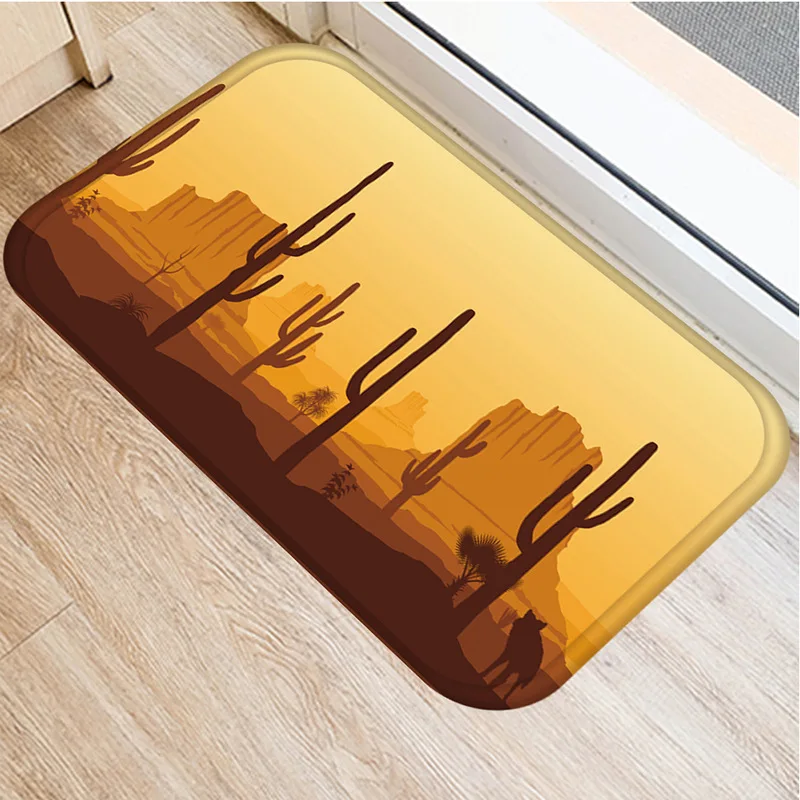 Мультяшный горный Придверный коврик кокосовое дерево для ванной кухонный ковер