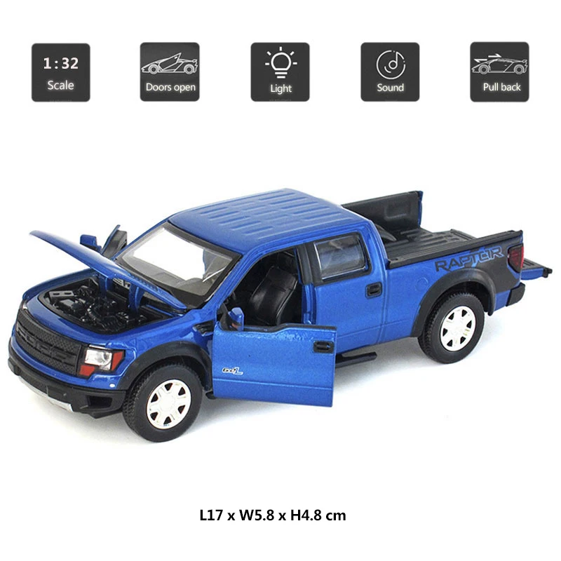 HOMMAT масштаб 1:32 модель автомобиля Ford Raptor металлический сплав Литые и игрушечные