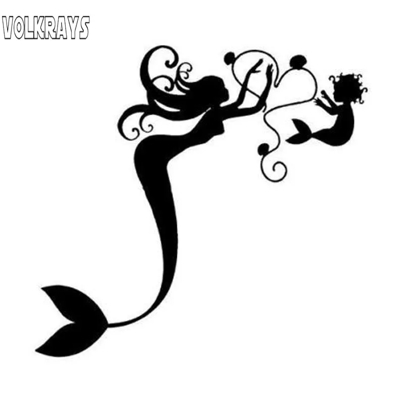 

Модная Автомобильная наклейка Volkrays, аксессуары «русалка», светоотражающая Водонепроницаемая Солнцезащитная виниловая наклейка черного/с...