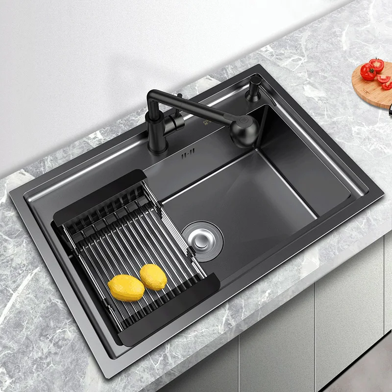 Kitchen sink blackening type X kitchen black nerving steel with vegetable wash mount | Sinks