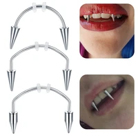 1pc surgical steel dracula nail smiley septum piercing body decorations vampire fangs zombie teeth piercing jewelry
