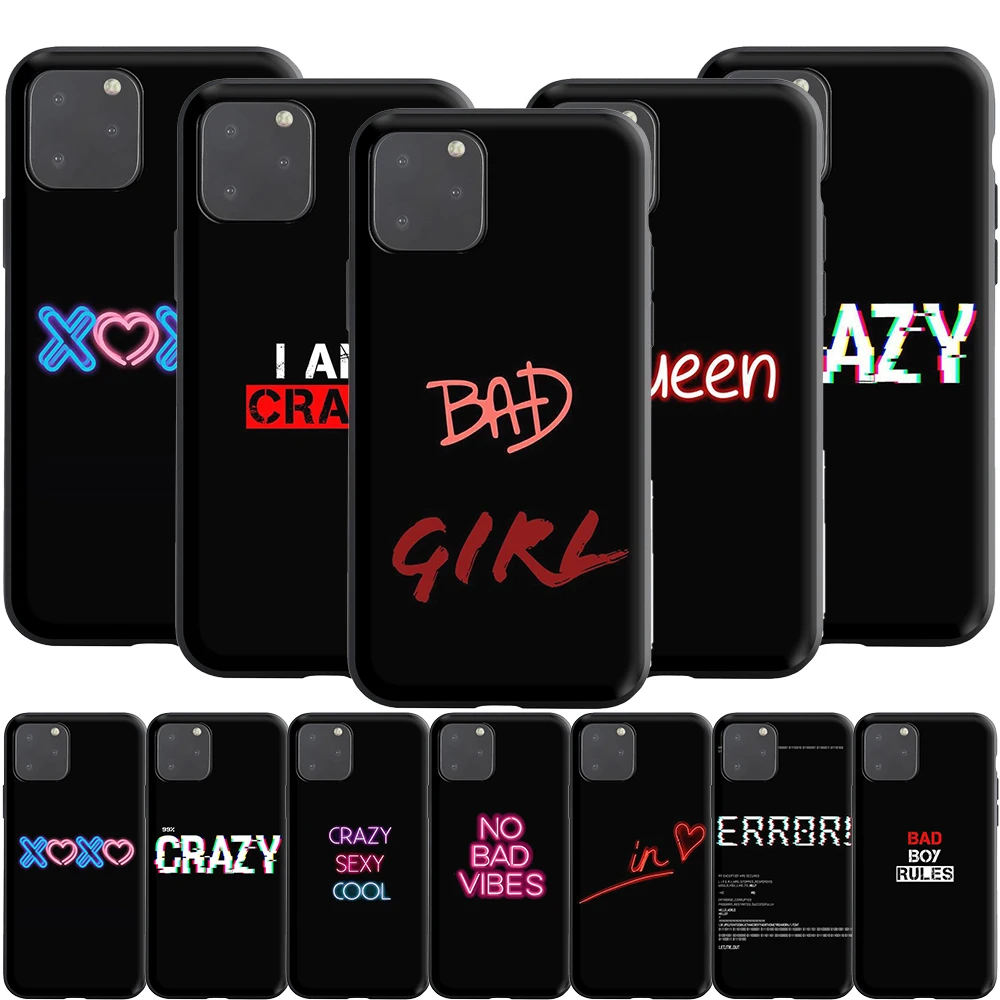 Силиконовый чехол для Apple iPhone 13 12 Mini 11 Pro XS X XR Max 8 7 6S 6 Plus SE 5S с надписью Crazy Error |