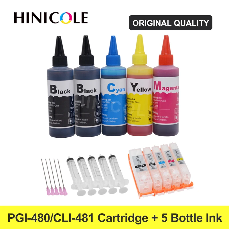 

PGI480 PGI 480 CLI-481 CLI481 Dye ink refill kit for Canon PIXMA TS6140 TR7540 TR8540 TS6240 TS9541C TS9540 TS704 TS6340 Printer