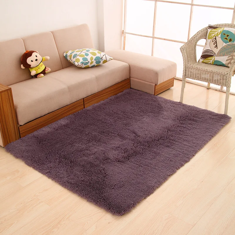 Zeegle утолщение лохматый ковер для гостиной сплошной цвет мягкий большой спальни