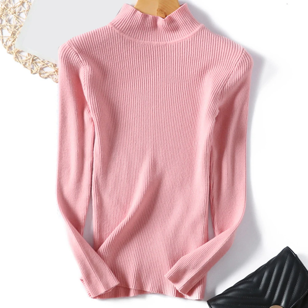 

Sweater Autumn Winter Women's Tops Slim Turtleneck Tops Knitted Elastic New-coming Turtleneck Tops Pullovers