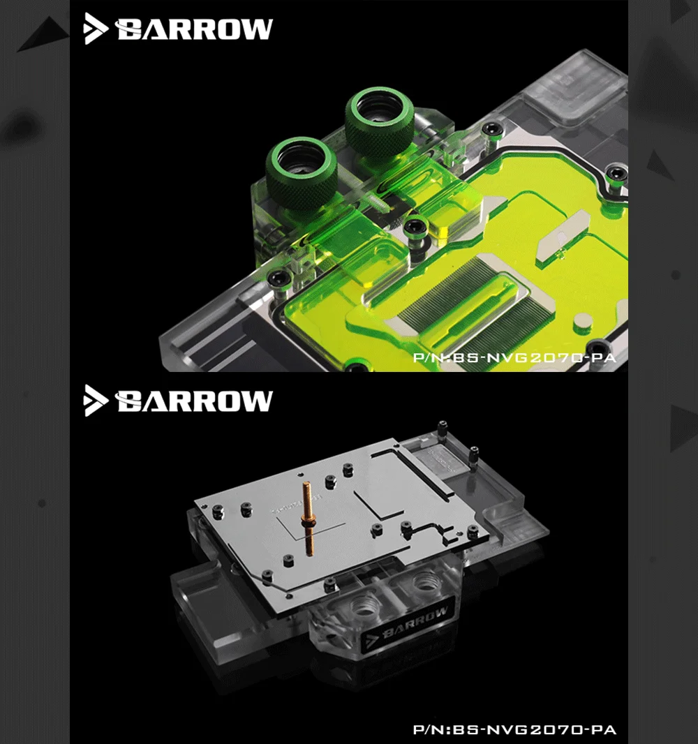 Курган BS-NVG2070-PA, полное покрытие видеокарты водяного охлаждения блоки, для NVIDIA основатель издание RTX2070/2060, INNO3D RTX2070 Твин