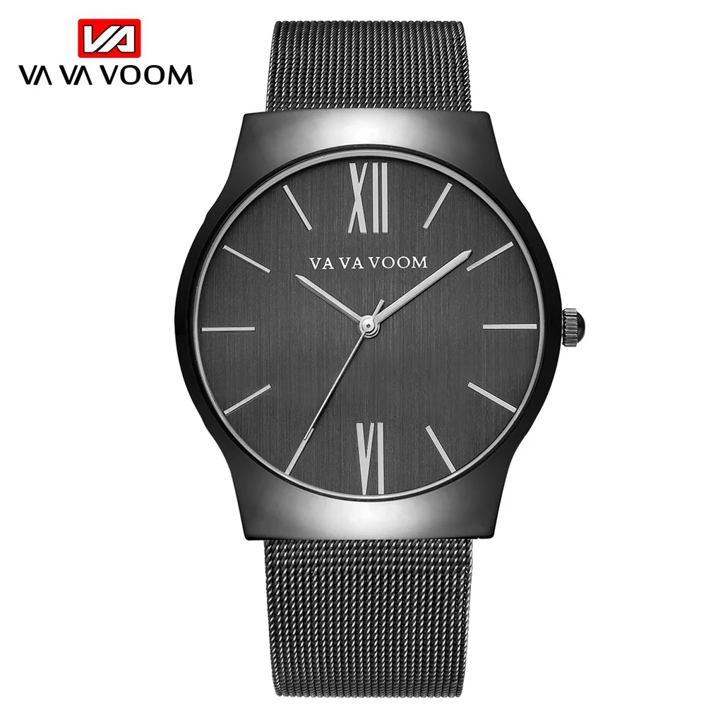 

Anke Store New Mens Watches Original Balck Stainless Steel Mesh Strap Fashion Simple Business Watches Men Relojes Para Hombres