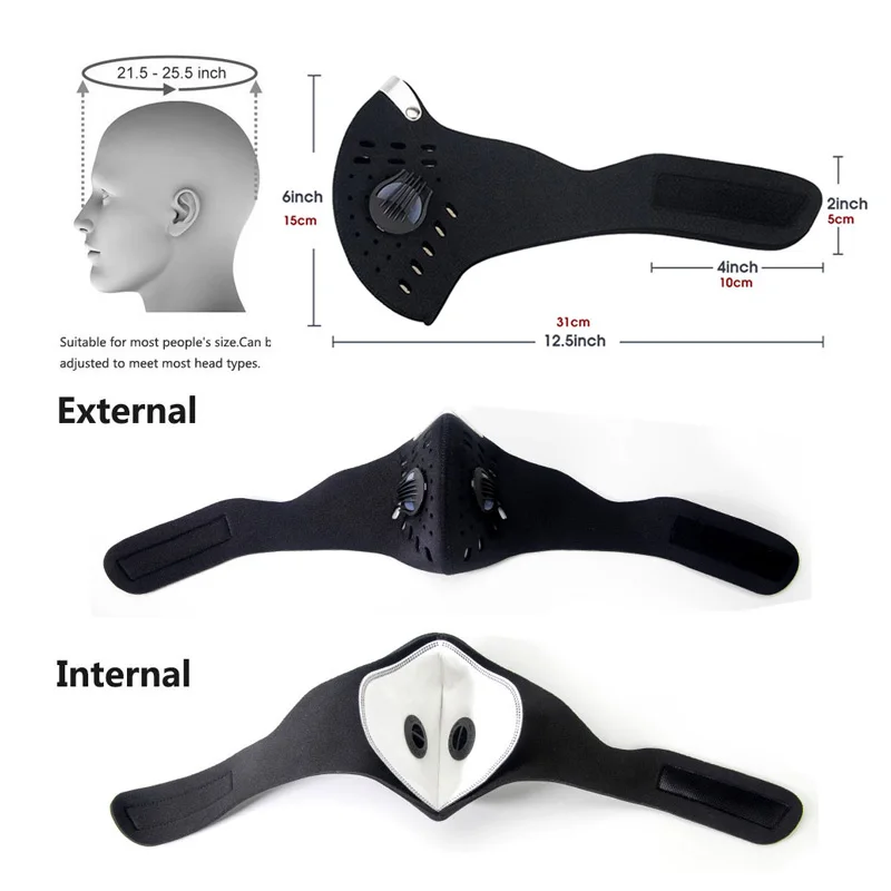PM2.5 анти-хлопковый фильтр активированный уголь Пыленепроницаемая велосипедная маска для лица анти-загрязнения велосипедная маска для тренировок на открытом воздухе