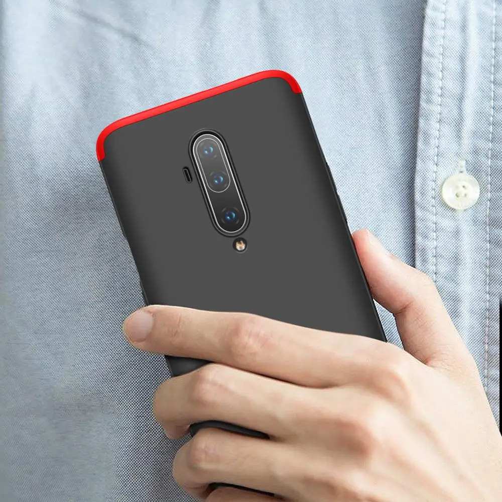 360 полная защита чехол для телефона Oneplus 7 T Pro Чехол 3 в 1 Жесткий PC матовая