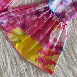 

Toddler girl clothes white tunic top rainbow bell-bottom long pants for valentine's days kids outfits