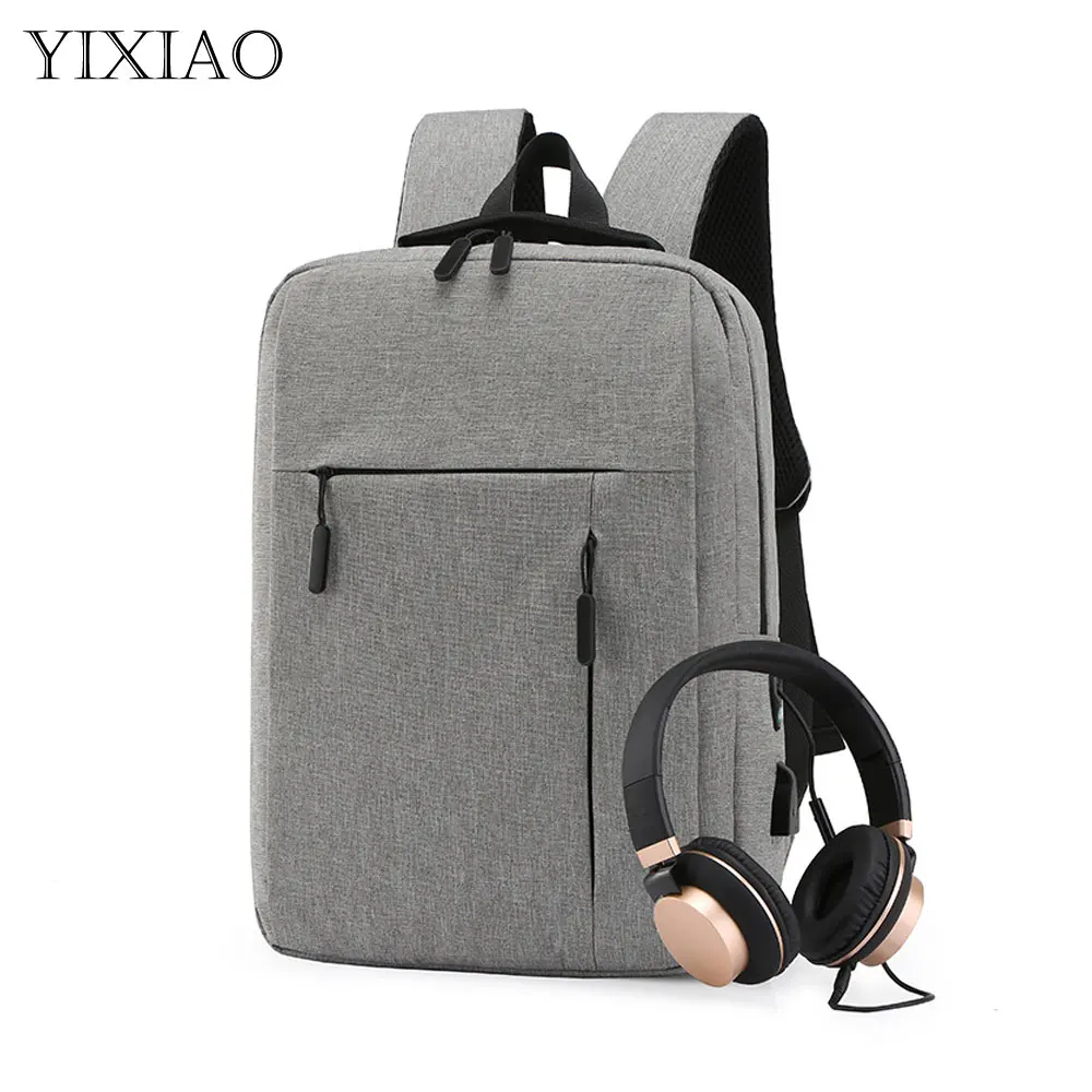 

YIXIAO Computer Business Backpack For Men Outdoor Travel Leisure Rucksack Multifunction Fashion Male USB Charging Laptop Daypack
