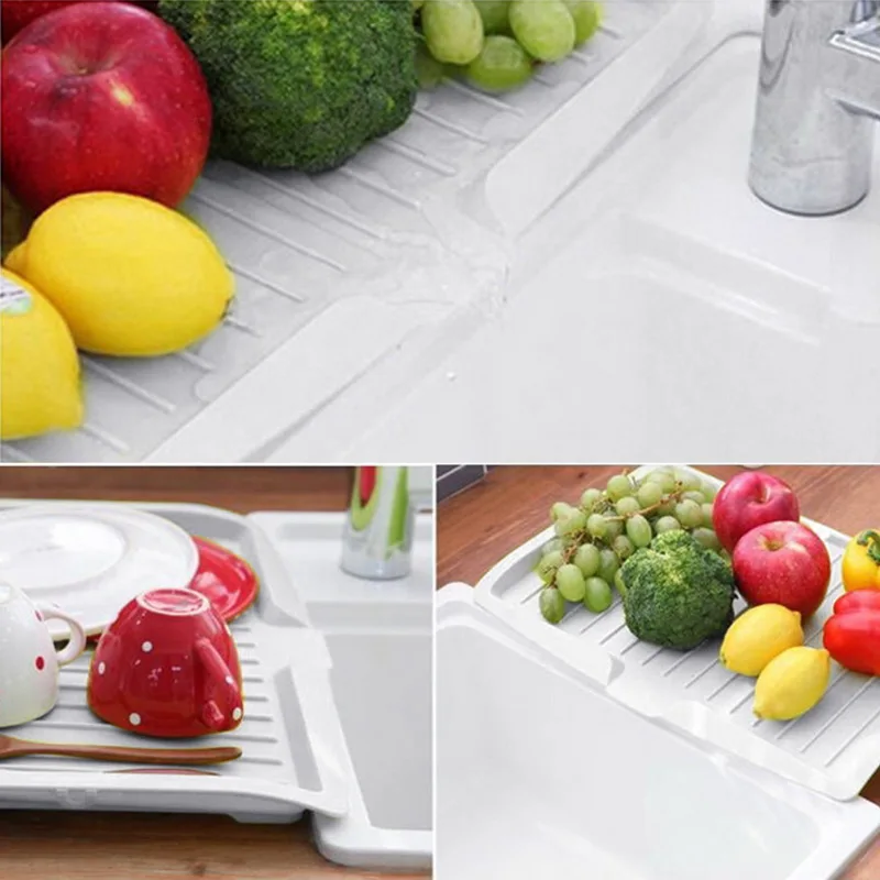 

Multifunctional Kitchen Drain Plastic Dish Drainer Tray Large Sink Drying Rack Worktop Storage Drip Tray Tea Tray 1PCS