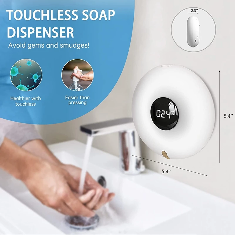 hot xiaomi soap dispenser 280ml touchless automatic foam soap dispenser hand sanitizer liquid wall mounted bathroom accessories free global shipping