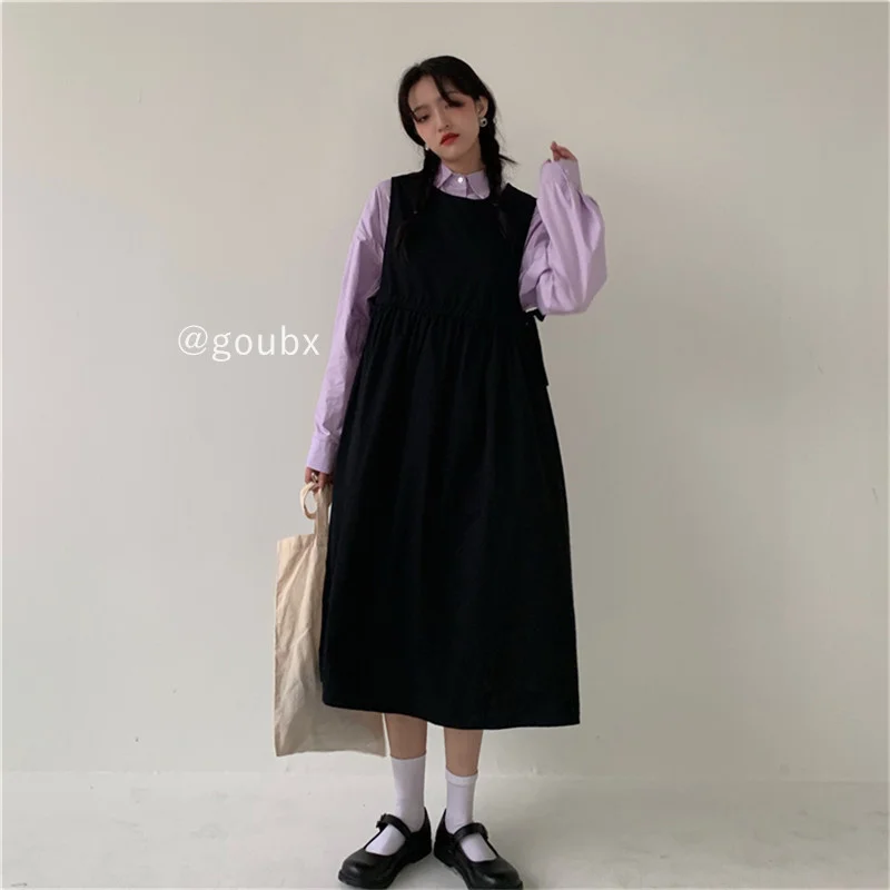 

Women's Autumn Shirt + Suspender Skirt Anti-Aging Elegant Two-Piece Suit