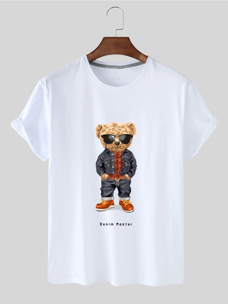 

Summer Women's Top Fashion Personality Cute Bear Print Short Sleeves Round Collar Women's T-shirt Boutique Women's T-shirt