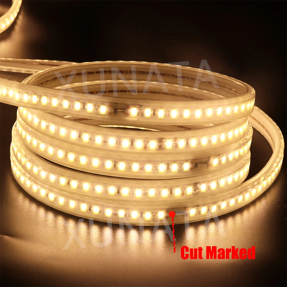 Фото Светодиодная лента s/m SMD 240 5730 2835 5050 5630 в 220 В, водонепроницаемая светильник полоска, светсветильник щаяся лента RGB теплого белого цвета для ук... №5