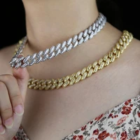 female hip hop choker statement fashion short clavicle chain necklace cz necklace cz bracelet