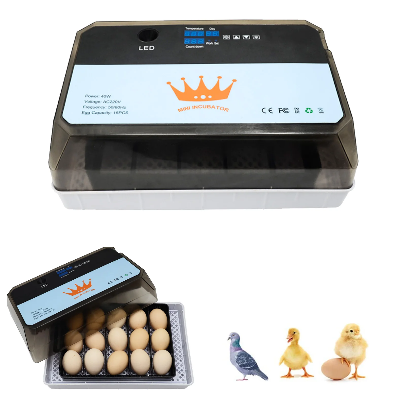 Супер фермы топорик инкубатор Брудер машины 15 машина для вывода яиц куриное яйцо