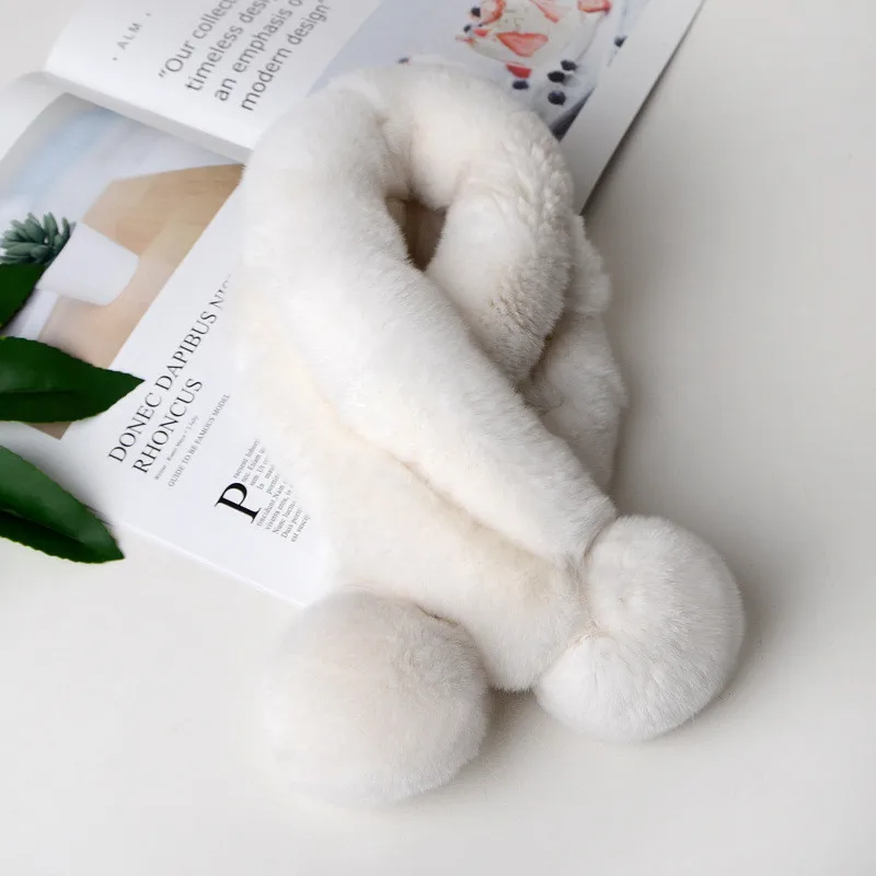 Новый корейский Детский мягкий шарф из кроличьего меха для мальчиков и девочек