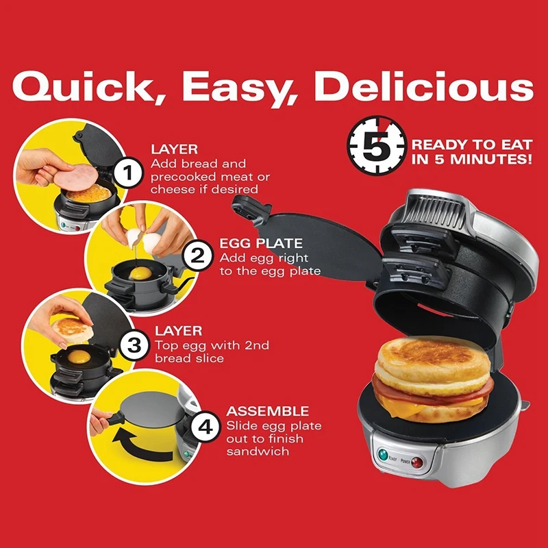 Электрическое яйцо сэндвич мейкер мини гриль Блинные блинчики выпечки тарелки