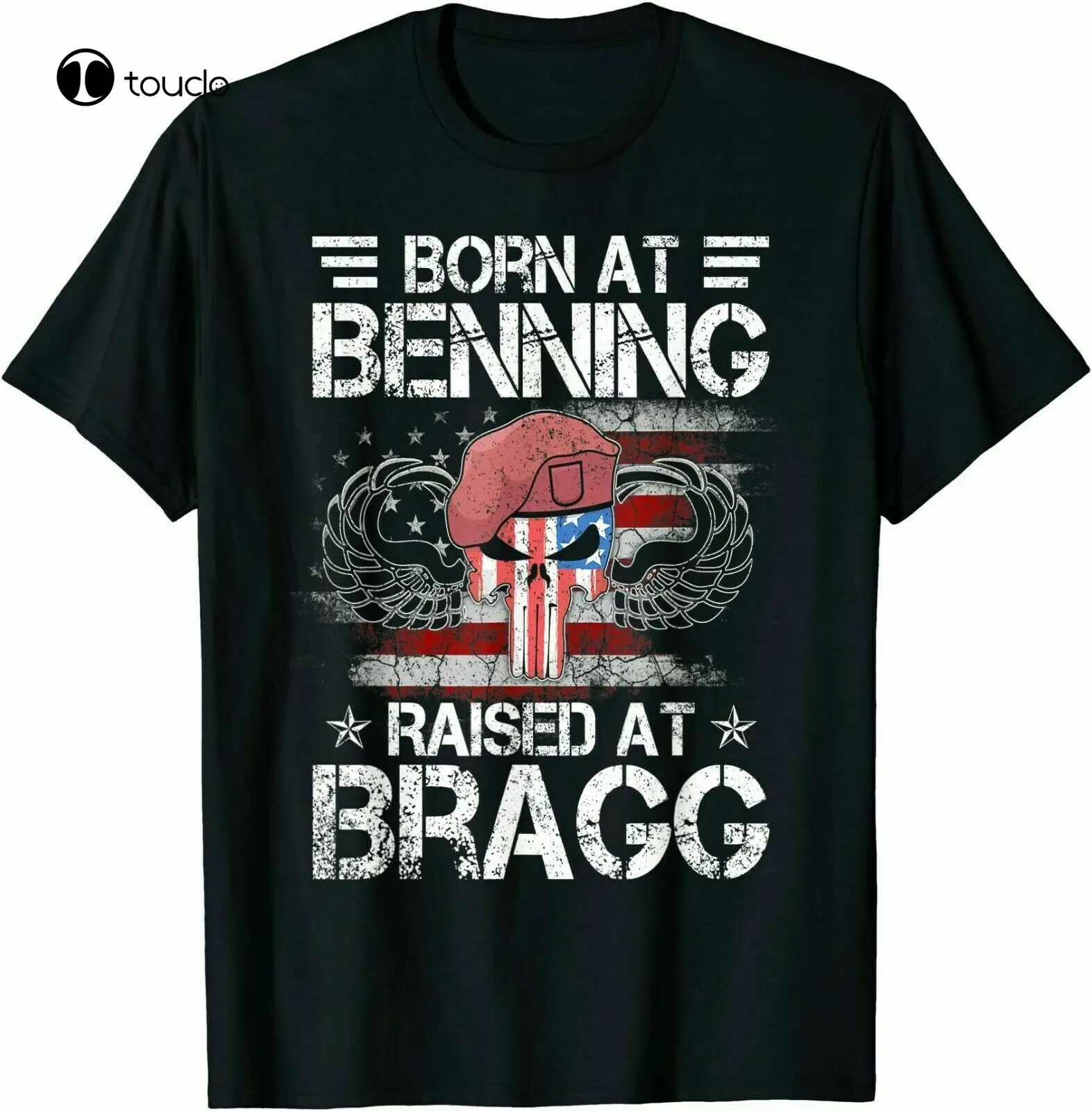 

Born At Ft Benning Raised Fort Bragg Airborne Veterans Day T-Shirt Cotton Trend Tee Shirt Fashion Funny New Xs-5Xl